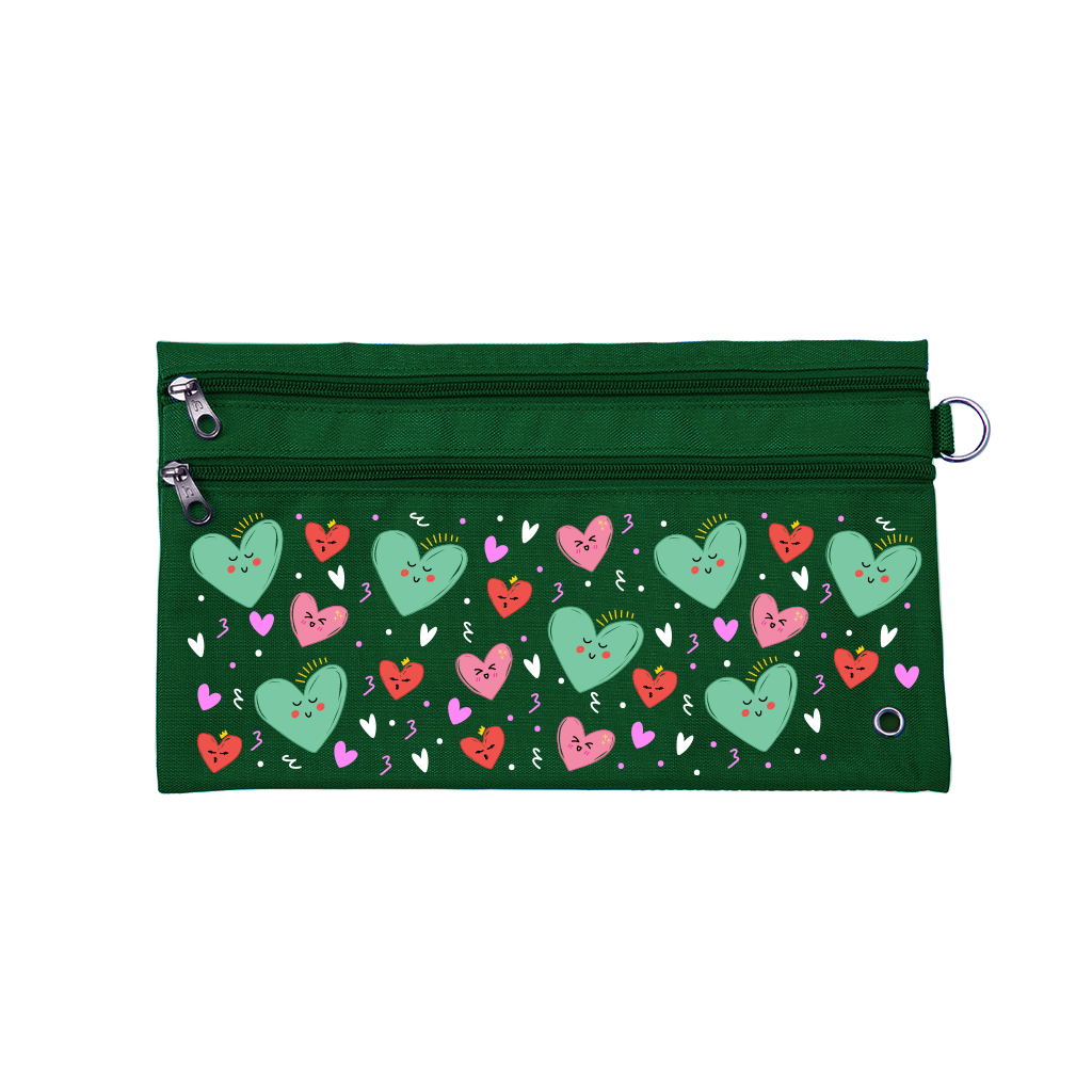 Sweet Hearts Pencil Case for School & Office - Cute Heart Design Zipper Pouch for Pens, Markers & Art Supplies - Perfect Gift for Students, Teachers & Stationery Lovers