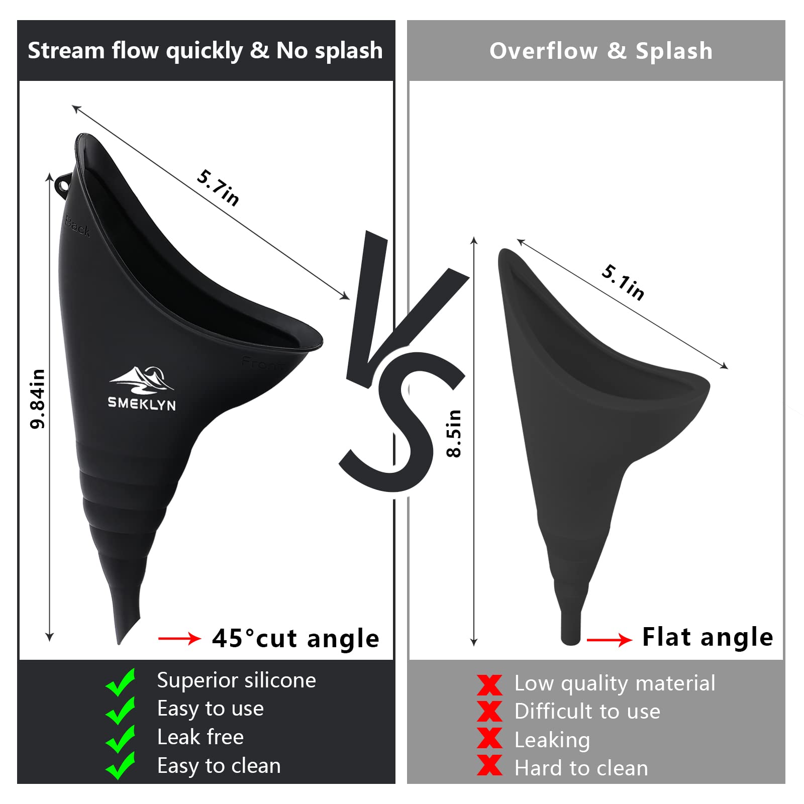 Reusable Silicone Female Urinal for Camping & Travel - Plus Size