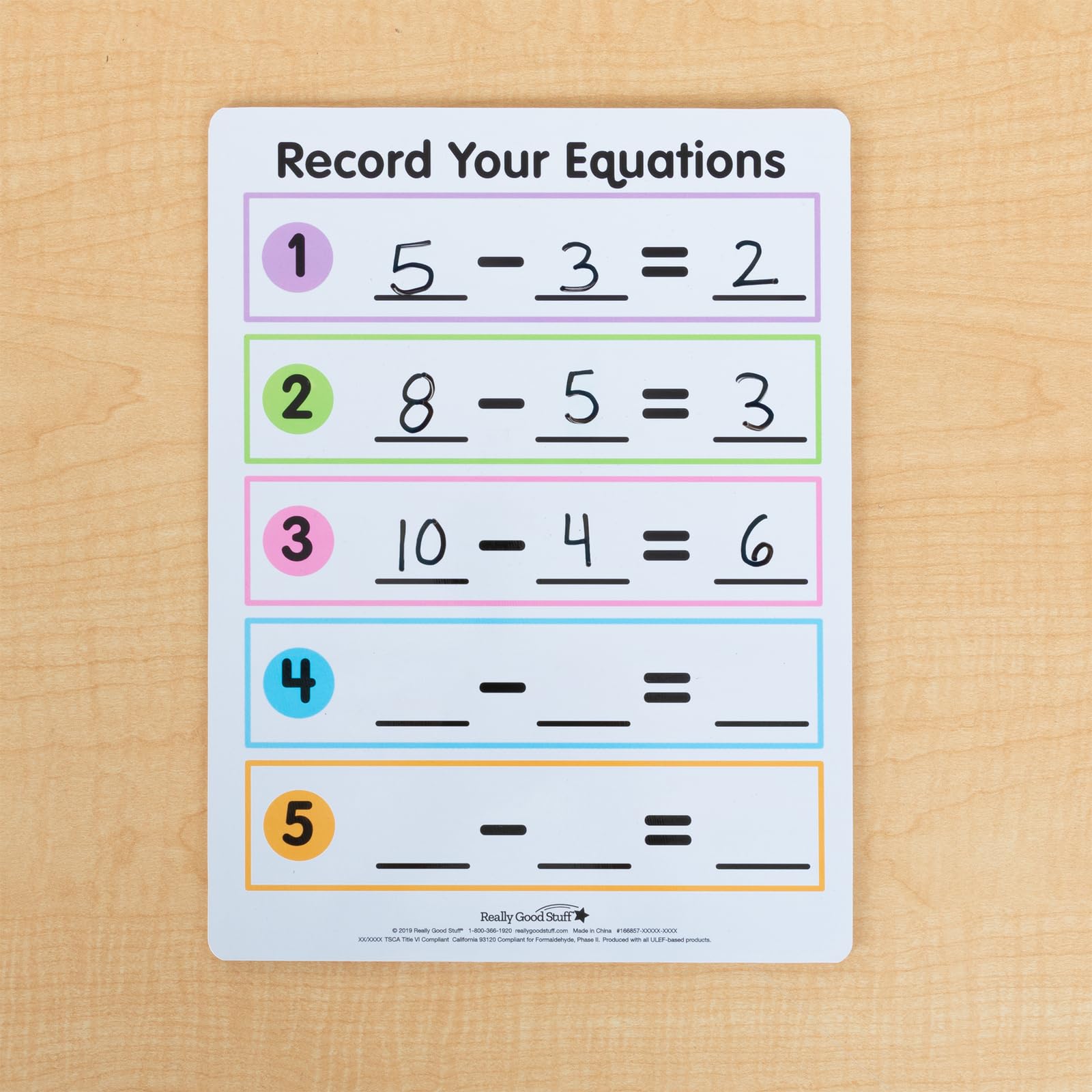 Math Facts Dry Erase Boards - Addition & Subtraction Practice Set of 6 | Reusable Learning Tools for Classroom, Homeschool & Tutoring | Perfect for Elementary Students & Teachers