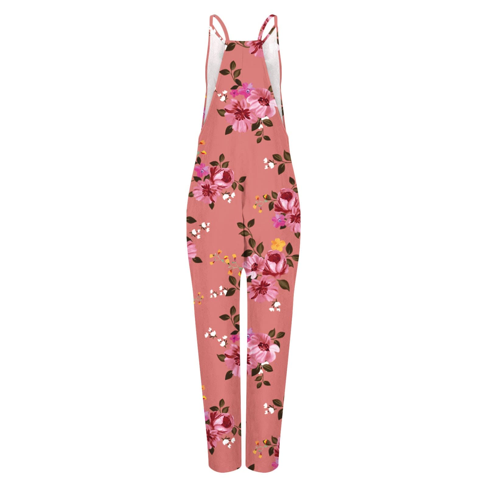 Women's Casual Jumpsuits 2024 | Summer Boho Sleeveless Romper with Graphic Print & Pockets | Wide Leg Lounge Overalls for Beach, Vacation & Everyday Wear