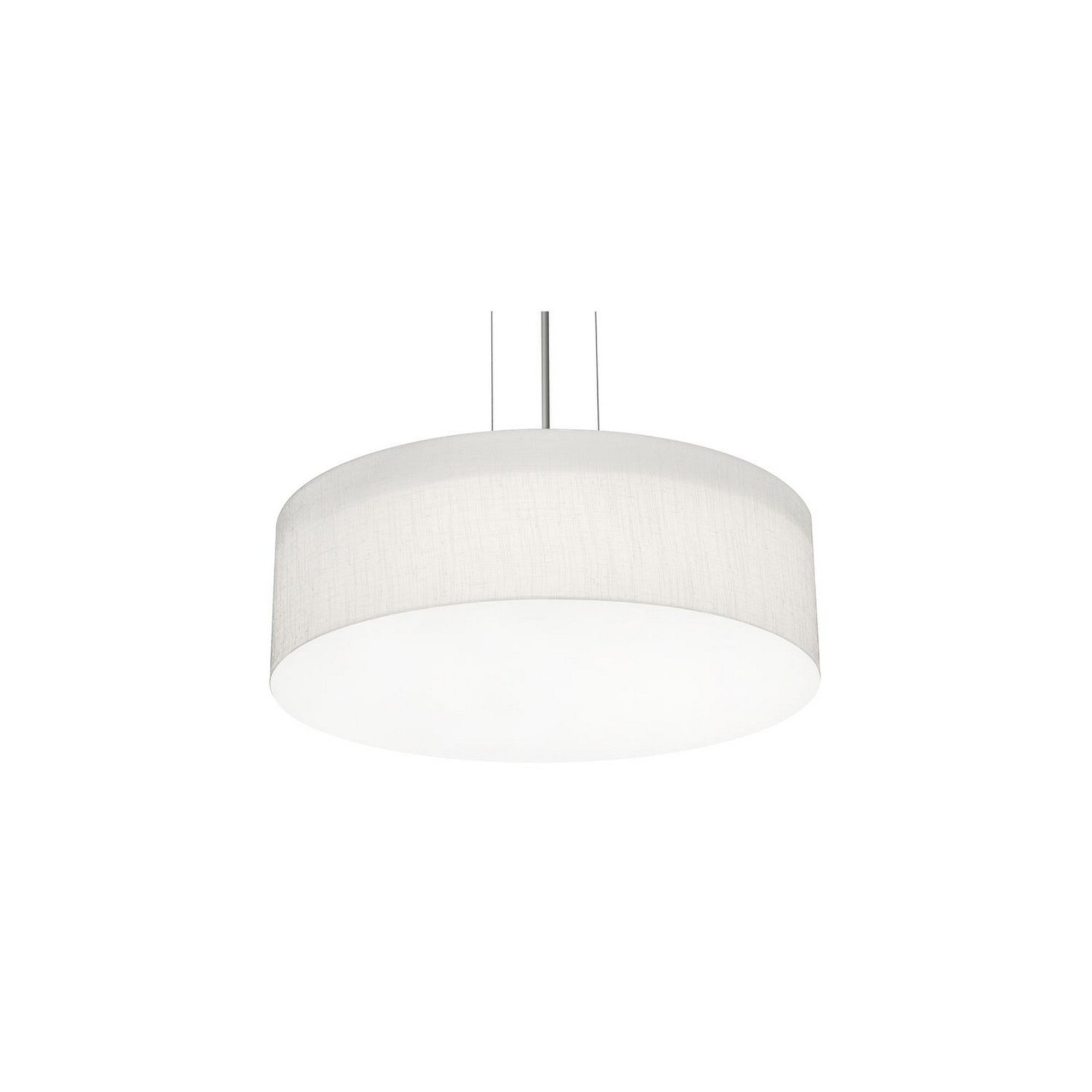Anton 15-Inch 3-Light Pendant Light Fixture - Satin Nickel & Linen White Finish for Dining Room, Kitchen Island or Entryway Lighting