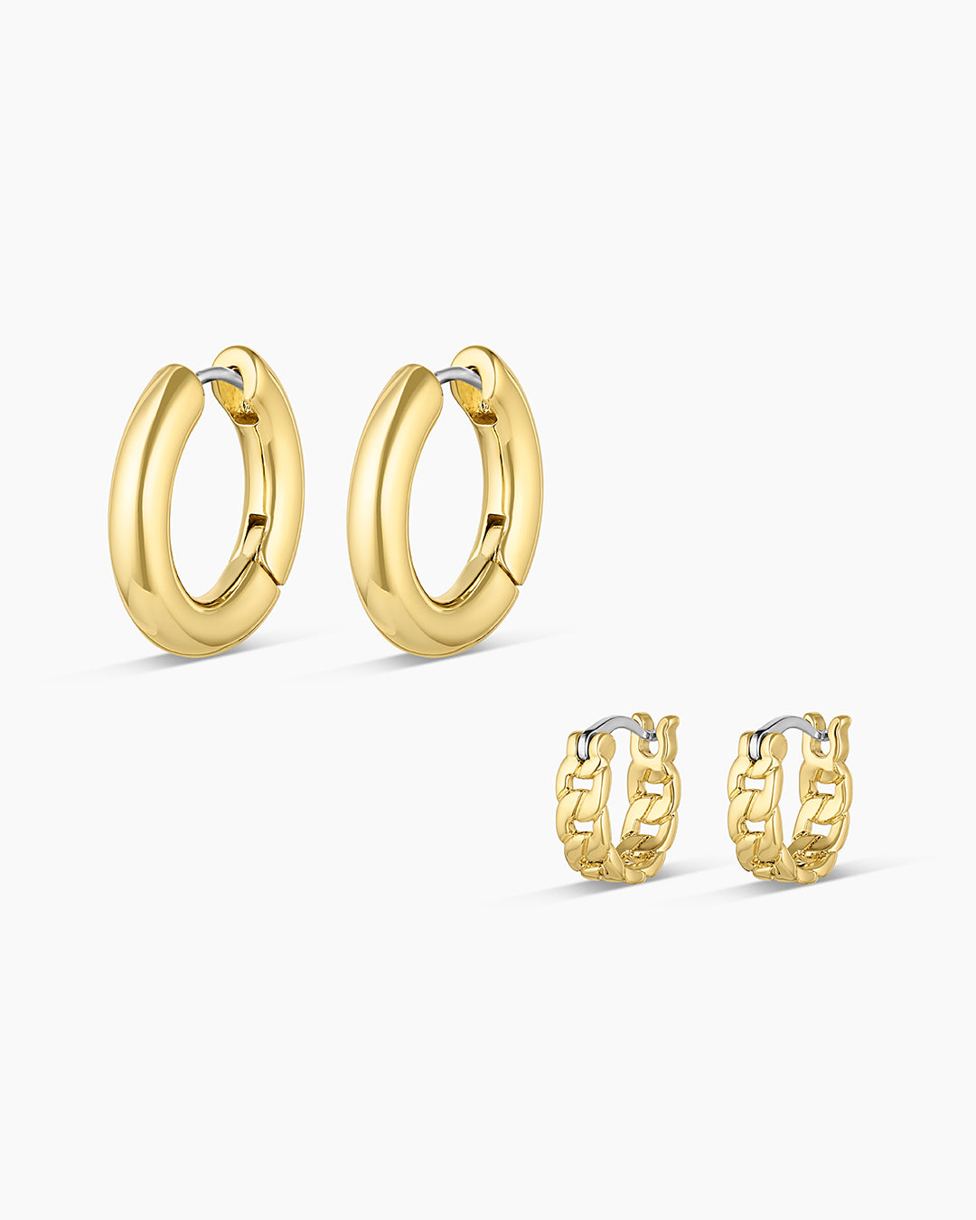 Wild Side Huggie Hoop Earrings Set - Trendy Gold Plated Huggies for Women - Perfect for Everyday Wear, Parties & Gifts