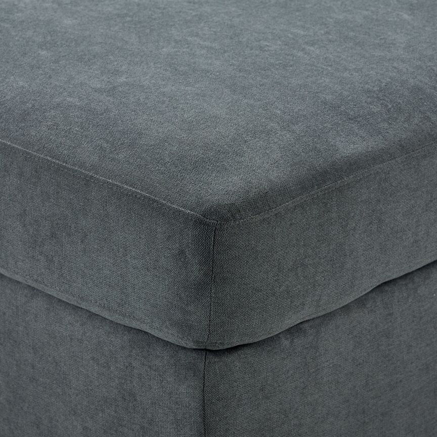 Dark Grey Cosmo Ottoman - Modern Storage Ottoman with Lift Top for Living Room, Bedroom & Entryway - Stylish Footrest & Extra Seating