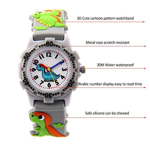 ELEOPTION Kids Analog Digital Watch for Girls & Boys - Waterproof 3D Cute Cartoon Silicone Strap Watch - Perfect Birthday Gift for Toddlers | School, Playtime & Everyday Wear