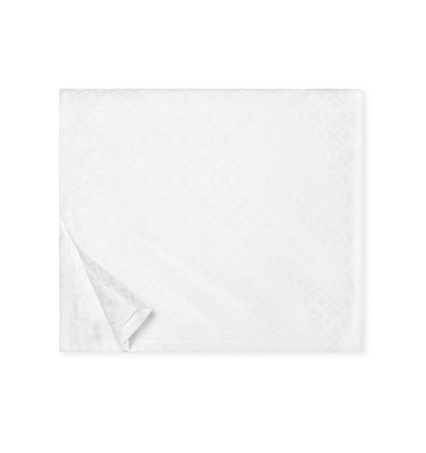 SFERRA Giza 45 Quatrefoil Duvet Cover - Luxury 100% Egyptian Cotton Bedding Set, King Size - Perfect for Master Bedroom & Hotel Style Decor