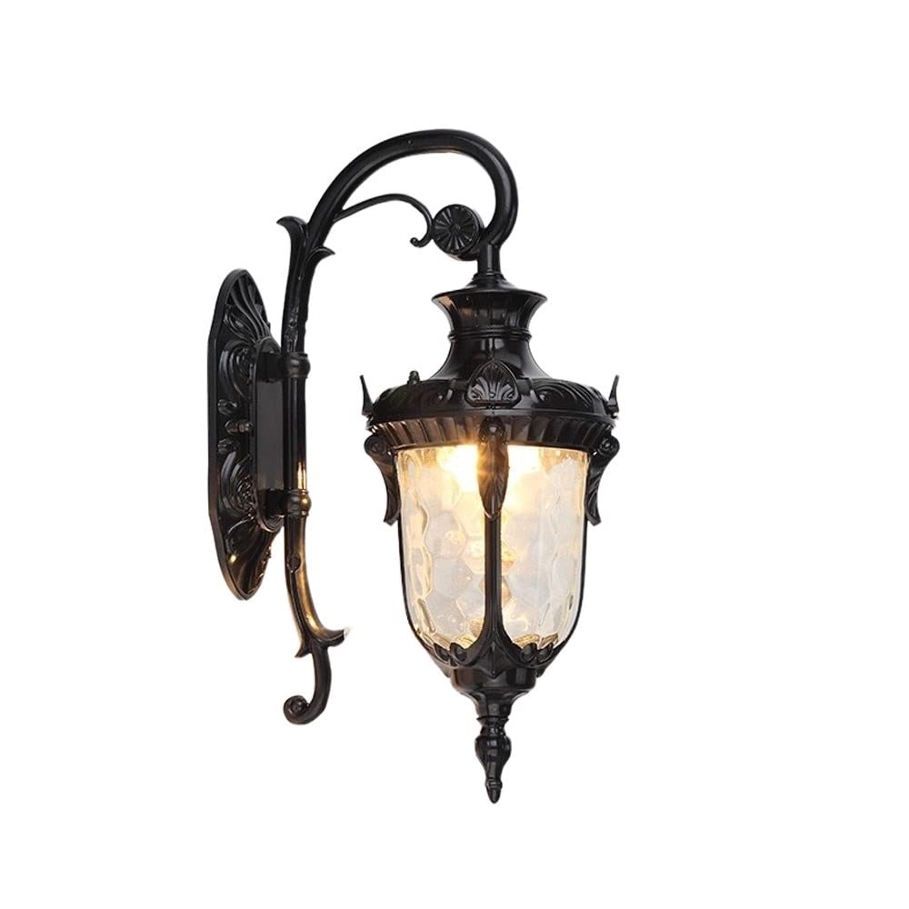 YXLMAONY Victorian Style Outdoor Wall Light - Waterproof Aluminum Wall Sconce with Glass Shade for Porch, Patio, Courtyard, Aisle & Corridor Lighting | European Inspired Exterior Lantern for Garden, Pathway & Doorway Decoration
