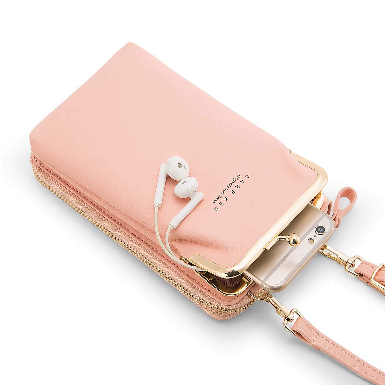 Women's Small Crossbody Bag with Phone Pocket - Slim Wallet Card Holder Clutch Purse for Travel, Shopping & Everyday Use