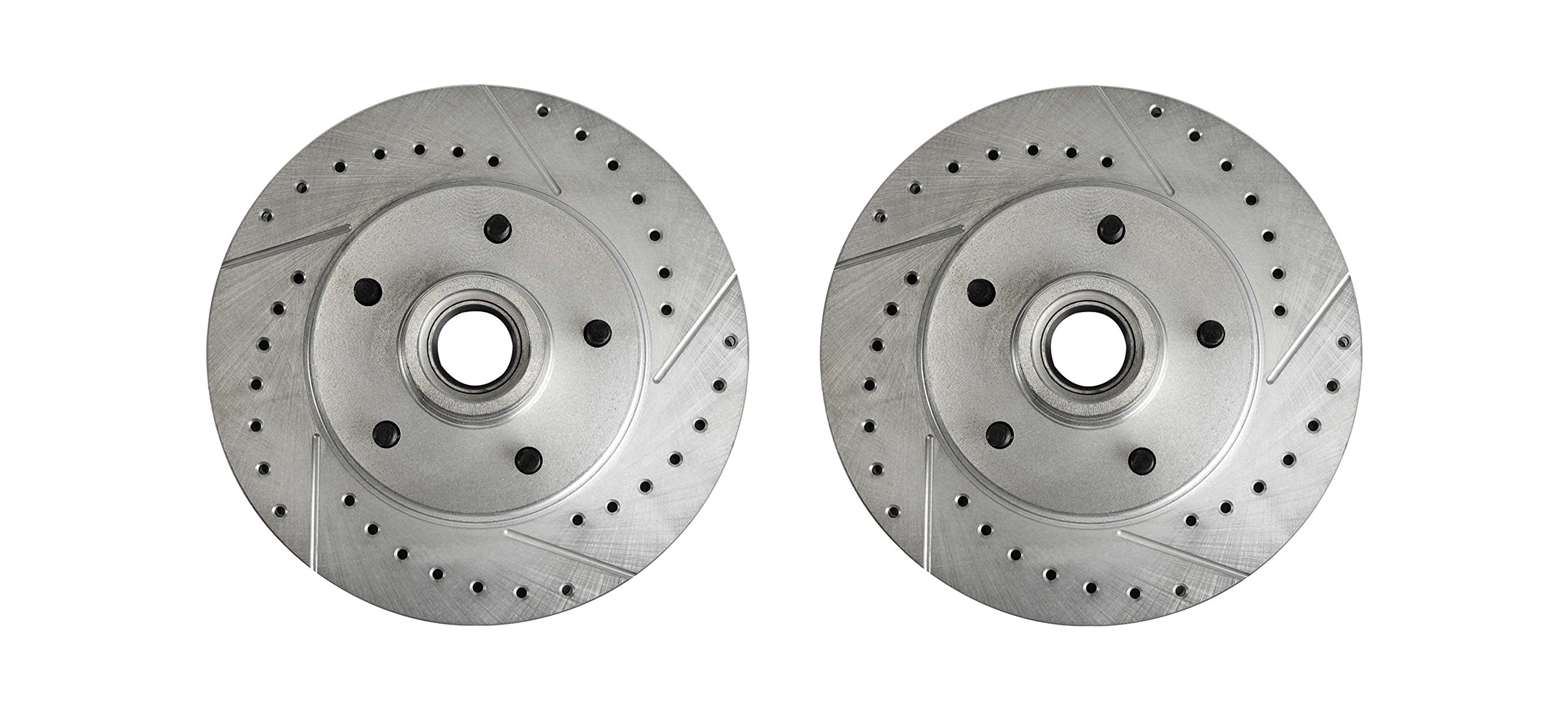 Premium BR03ZDC Front Zinc Drilled & Slotted Brake Rotors - High Performance Pair for Smooth Stopping | Perfect for Daily Commutes, Racing & Off-Road Adventures