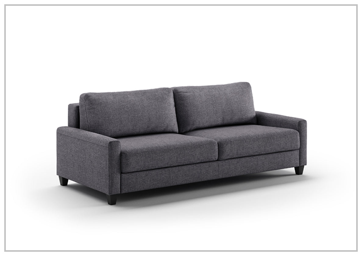 Luonto Nico Fabric Sleeper Sofa - Convertible Bed with Walnut or Chrome Legs - Full, Queen & King Size Options - Perfect for Small Spaces, Guest Rooms & Apartments