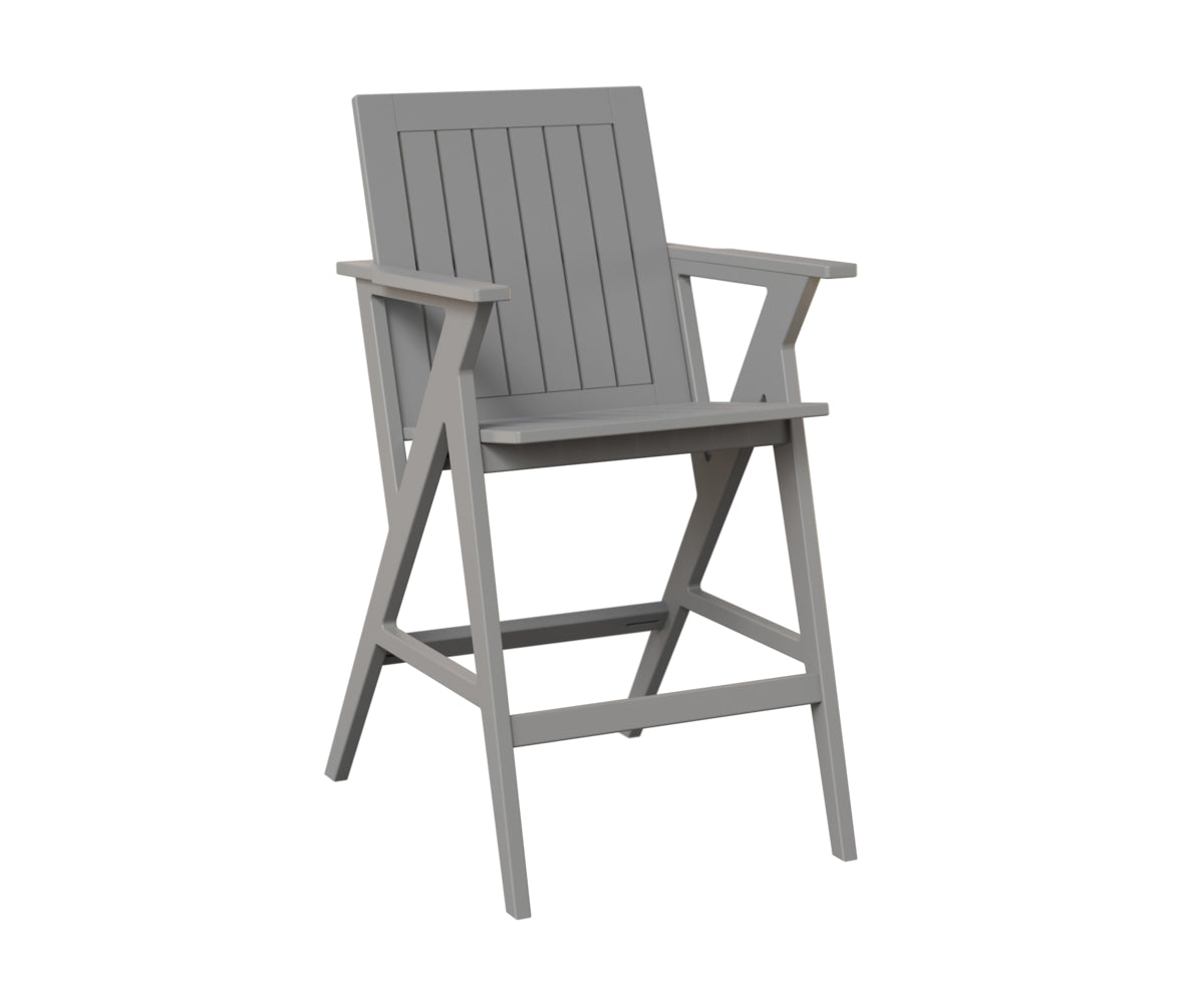 Berlin Gardens Kinsley Bar Arm Chair - Outdoor Patio Dining Chair with Weather-Resistant Finish for Restaurants, Bars, and Backyard Entertaining
