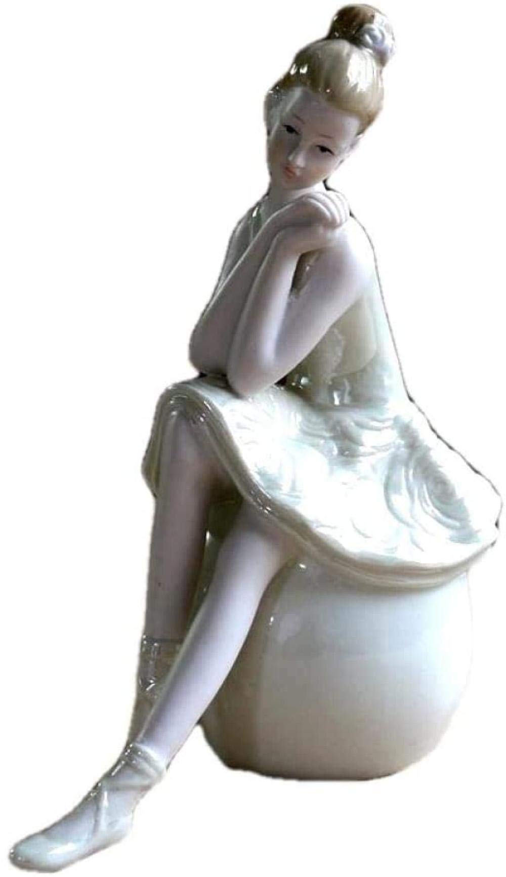 Elegant Handmade Porcelain Ballerina Figurine - Miniature Dancer Statue for Home Décor, Garden Ornament, Jewelry Gift & Craft Collection | Perfect for Ballet Lovers, Wedding Centerpieces & Shelf Displays