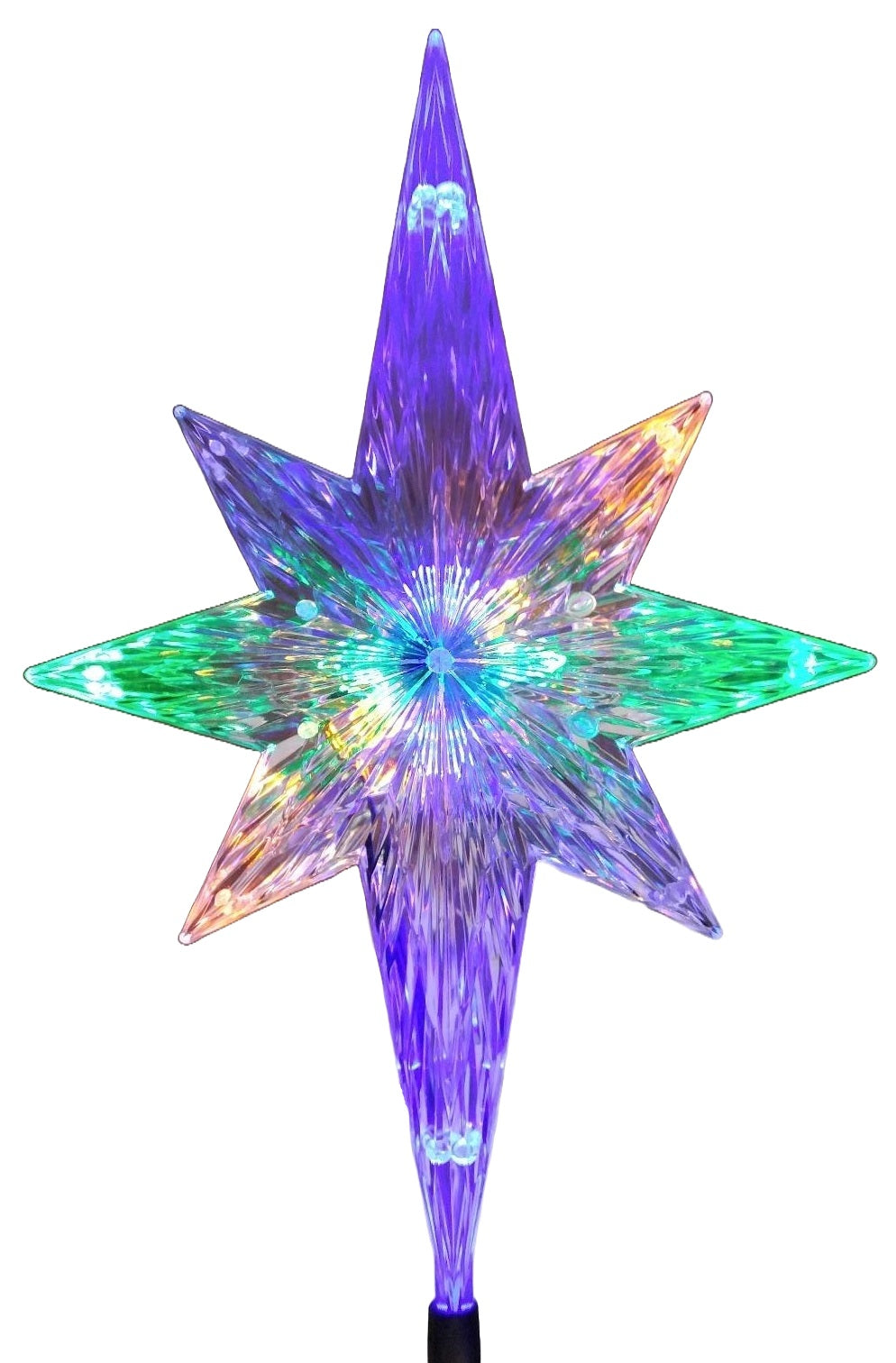 10 Pack Color Changing LED Star Tree Toppers - Christmas Decoration for Indoor & Outdoor Holiday Decor, Party, Wedding, and Festive Lighting