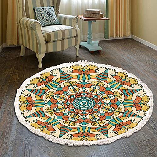 Modern Round Non-Slip Soft Area Rug - 200cm Artistic Chic Carpet for Living Room, Bathroom & Entryway Doormat - Perfect for Home Decor, Bedroom Floor Mat & Cozy Interior Design
