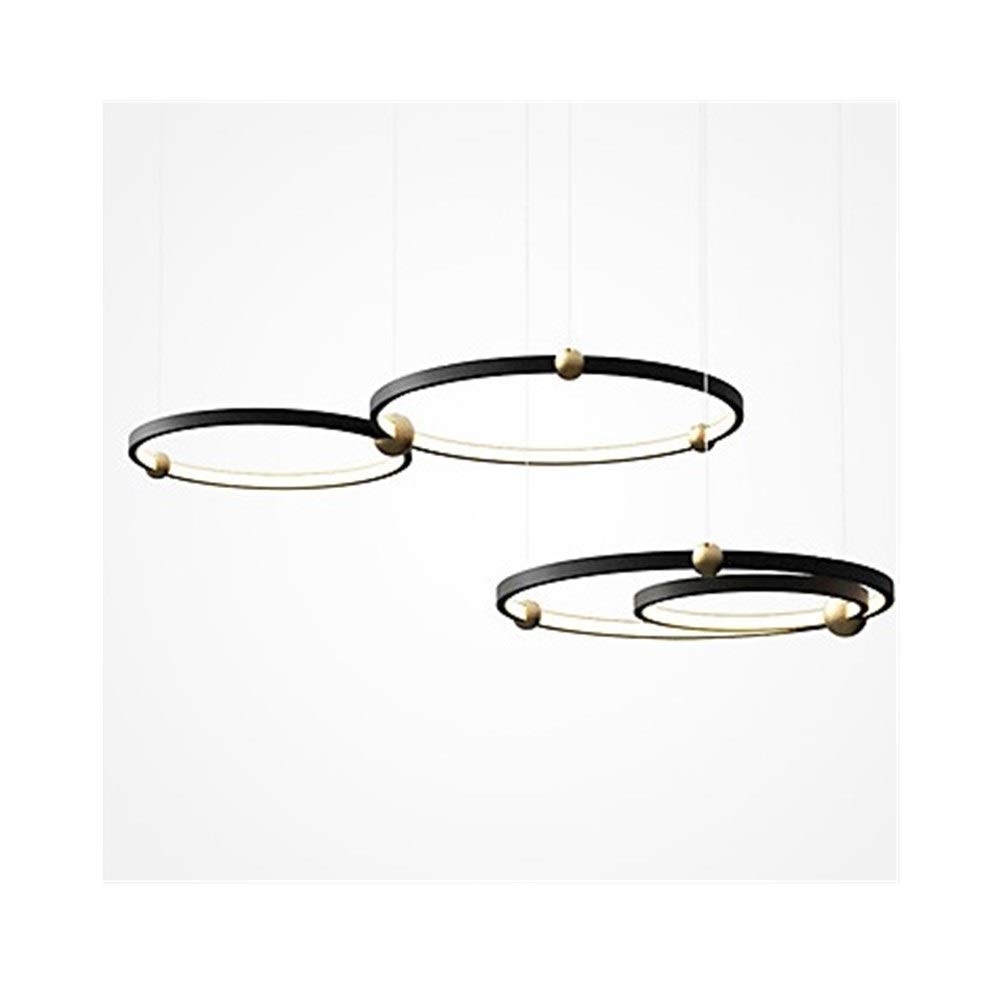Modern Geometric Metal Chandelier - Adjustable Ring Design for Dining Room, Living Room, Study & Clothing Store Lighting | Elegant White Finish | Perfect for Home Decor & Commercial Spaces