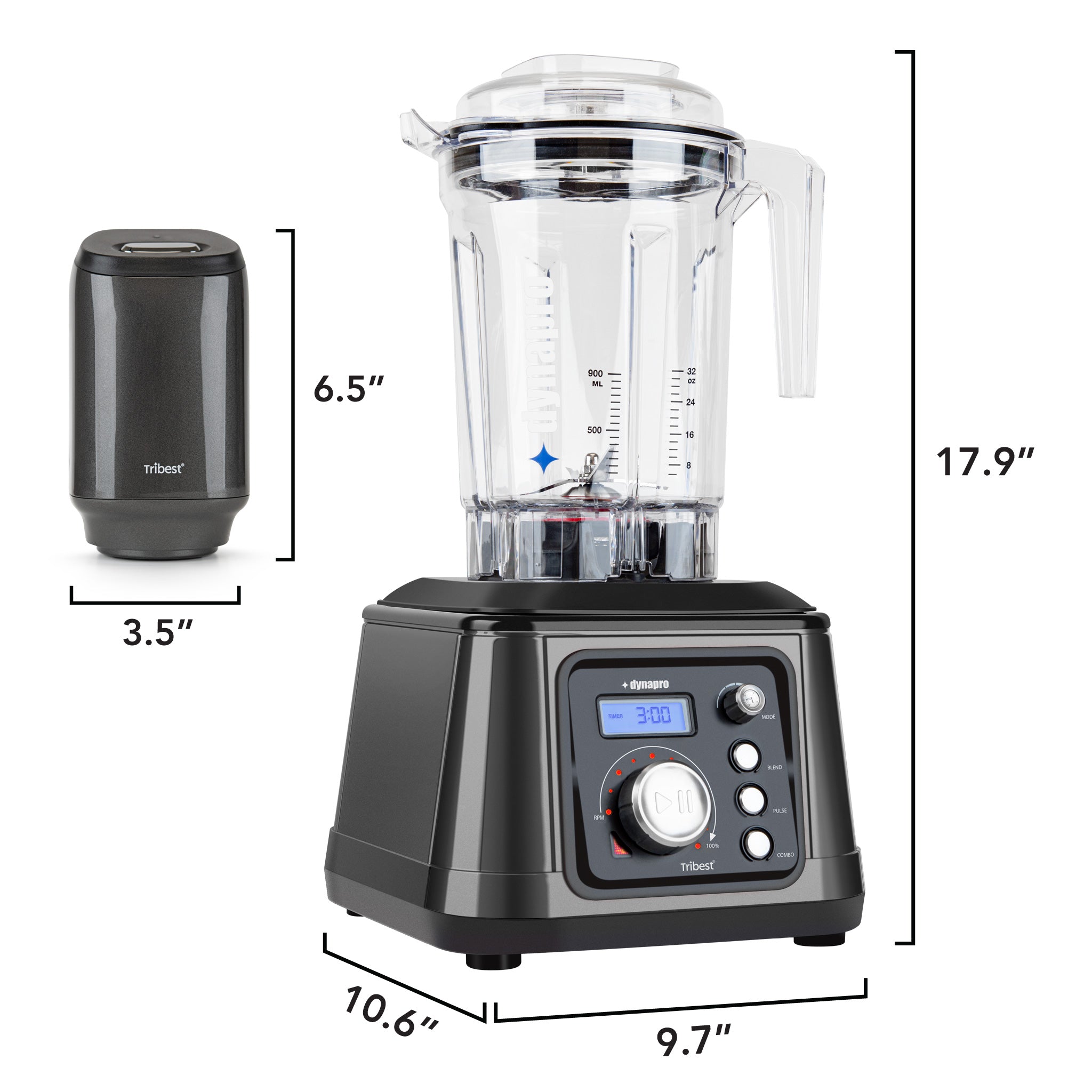 Refurbished Dynapro Commercial High-Speed Vacuum Blender - Professional Grade for Smoothies, Soups & Nut Butters - Ideal for Restaurants, Juice Bars & Catering Services
