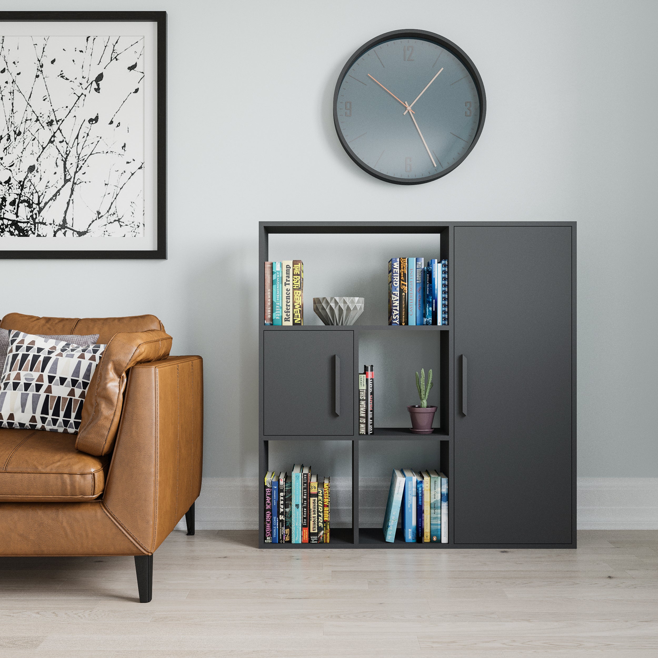 Stylish Ridge Bookcase - Modern Wooden Bookshelf for Home & Office - Perfect for Living Room, Bedroom, and Study Room Organization