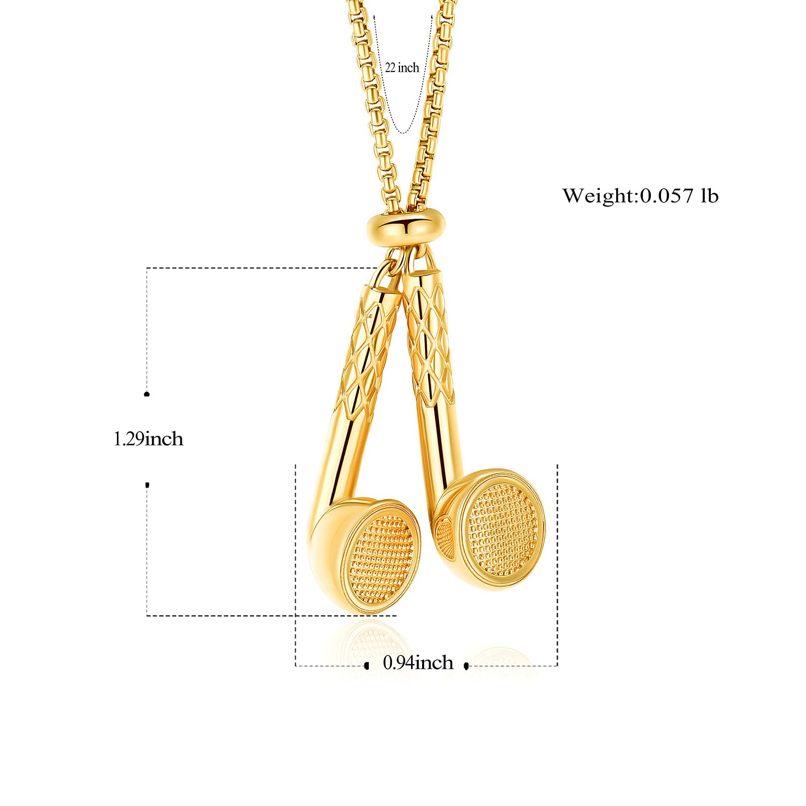 IMRSANL Stainless Steel Cremation Jewelry - Headphone Urn Necklace for Ashes, Memorial Keepsake Pendant with Music Theme - Perfect for Remembering Loved Ones, Grieving Process & Memorial Gifts