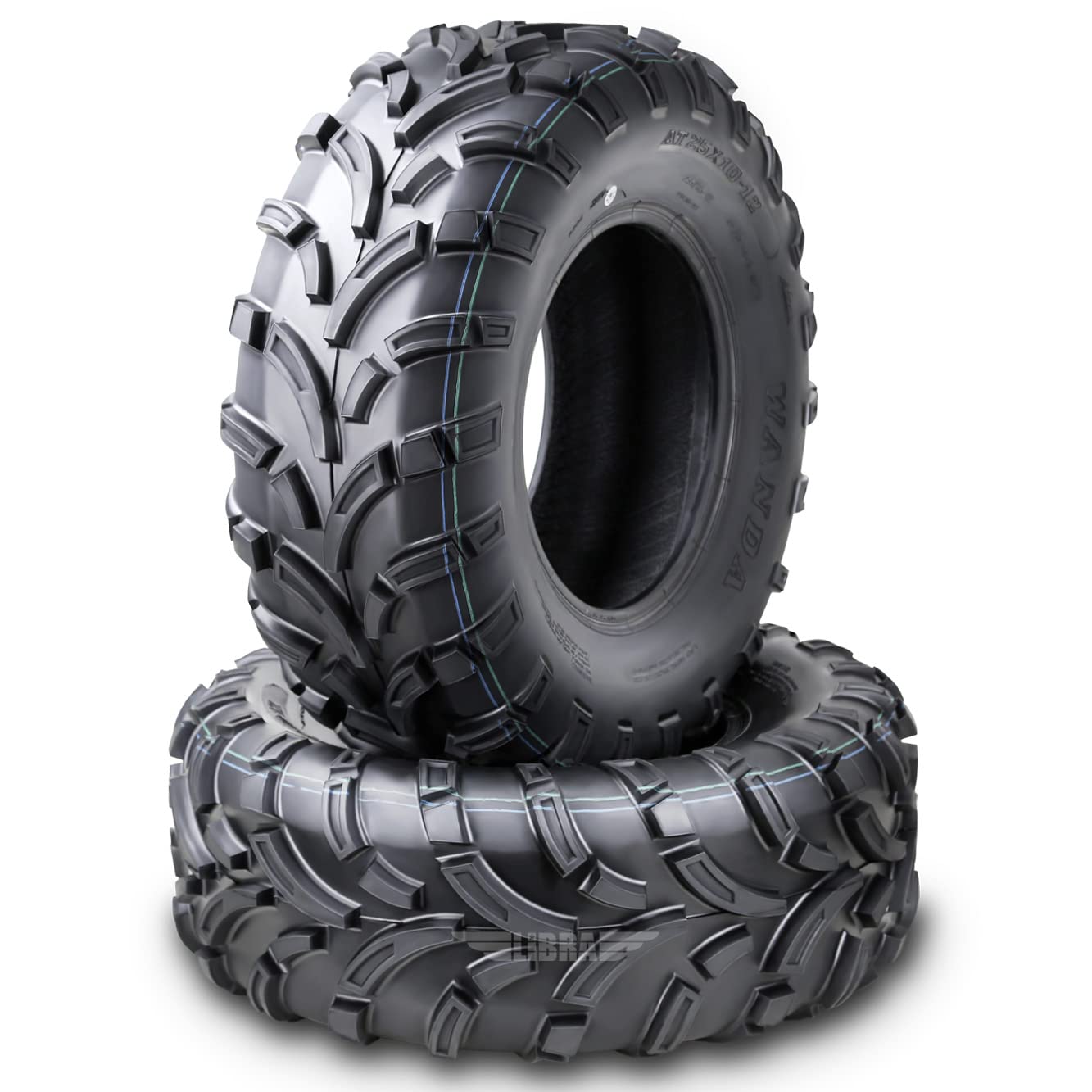 WANDA ATV UTV Tires 25x10-12 6-Ply Light Mud Tires - Set of 2 (10244) - All-Terrain Off-Road Tires for ATV, UTV, Quad, Side by Side & Dirt Bikes - Perfect for Trail Riding, Mudding & Outdoor Adventures