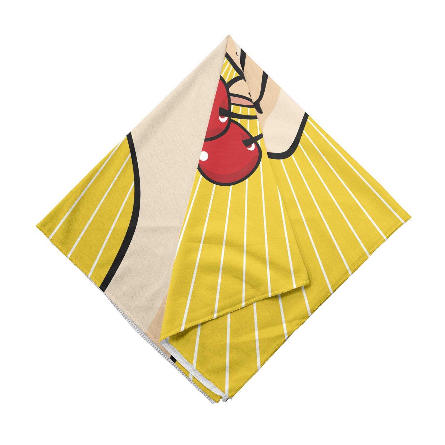 Ambesonne Fruit Bandana - Retro Pop Art Cherries Design, Unisex Head & Neck Scarf for Men & Women - Perfect for Outdoor Activities, Music Festivals & Summer Fashion