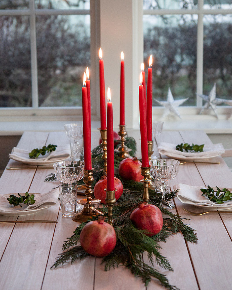 Liljeholmens Christinaljus Red Candles - 8 Pack Set for Christmas Decorations, Holiday Centerpieces, and Festive Home Ambiance