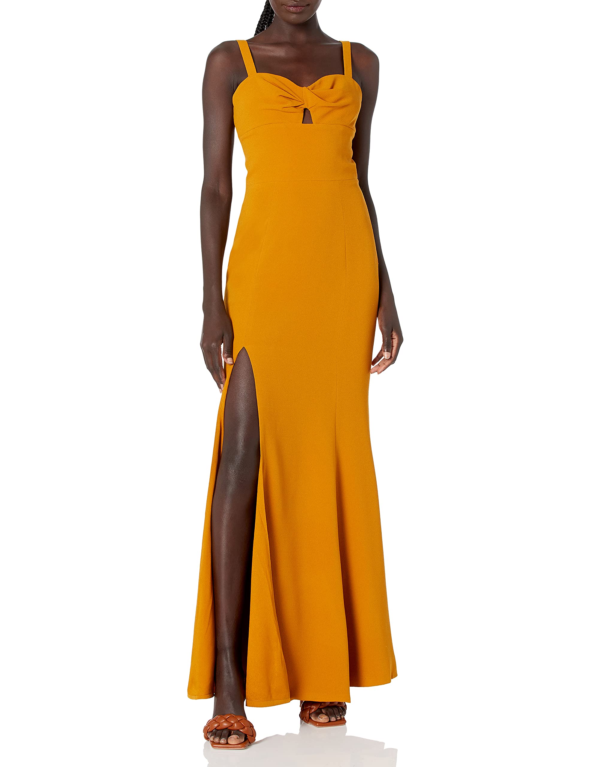 Dress the Population Women's Brooke Sleeveless Cut-Out Long Gown Dress - Elegant Formal Evening Gown for Prom, Wedding & Black Tie Events