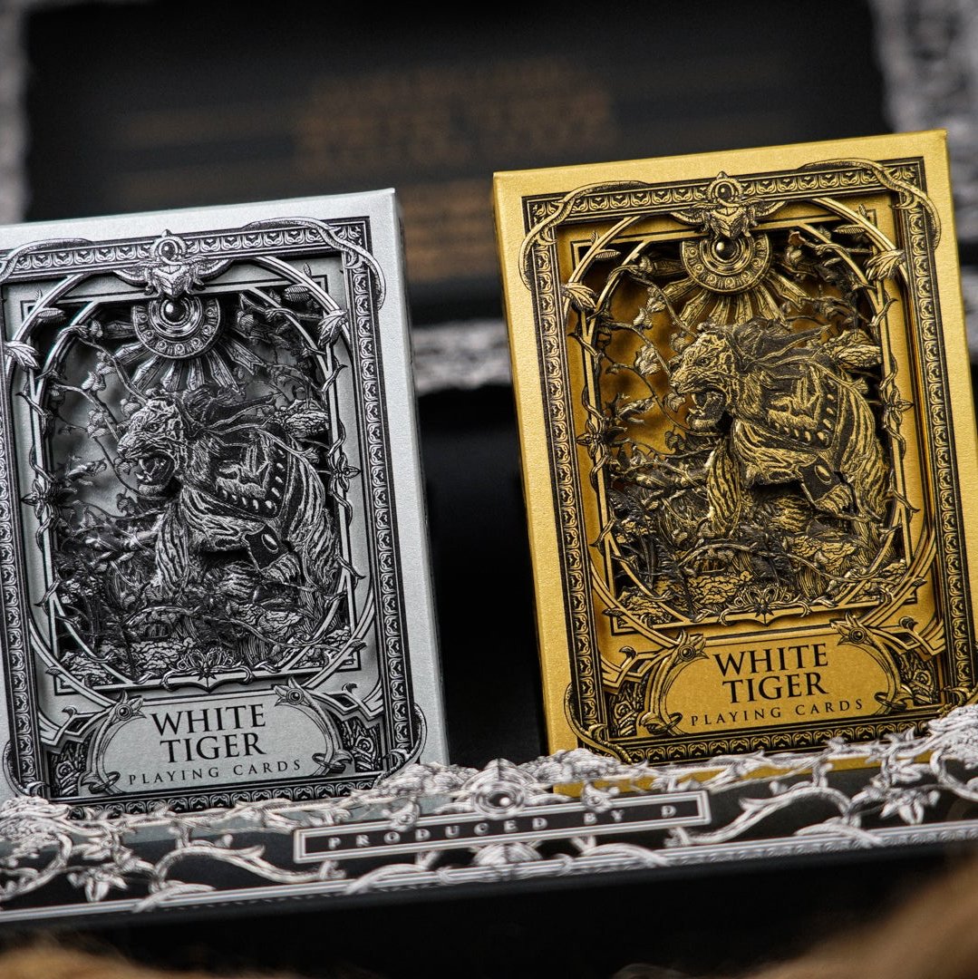 White Tiger Black Gold Box Set - Premium Collectible Gift Set for Home Decor, Office Display & Feng Shui