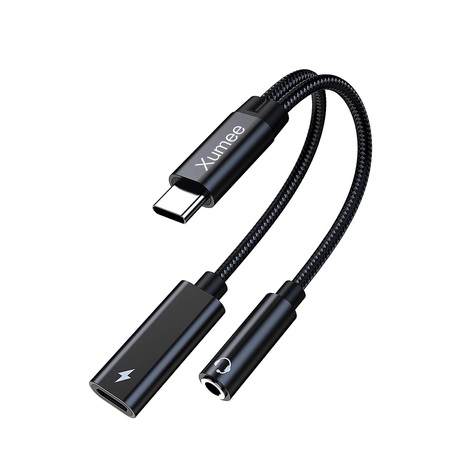 USB C to 3.5mm Headphone Jack Adapter with Fast Charging - 2-in-1 Hi-Res DAC Audio & Power Delivery Dongle - Compatible with Pixel 4/3/XL, Galaxy S21/S20/Note 20 - Perfect for Travel, Gaming & Music Listening (Black)
