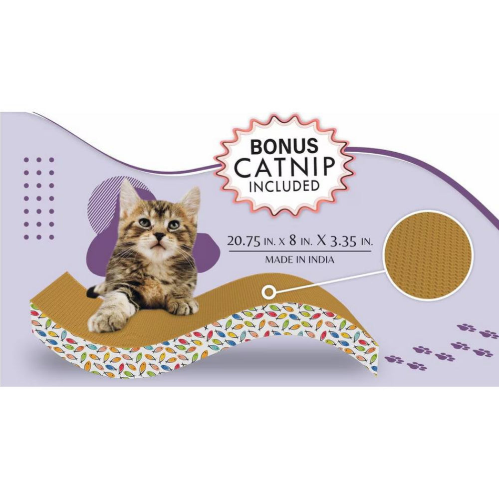 Premium Shallow Wave Cat Scratcher - Natural Sisal Fiber Scratching Post for Indoor Cats - Perfect for Sofa Protection & Playtime Fun - Great for Small Spaces & Apartment Living