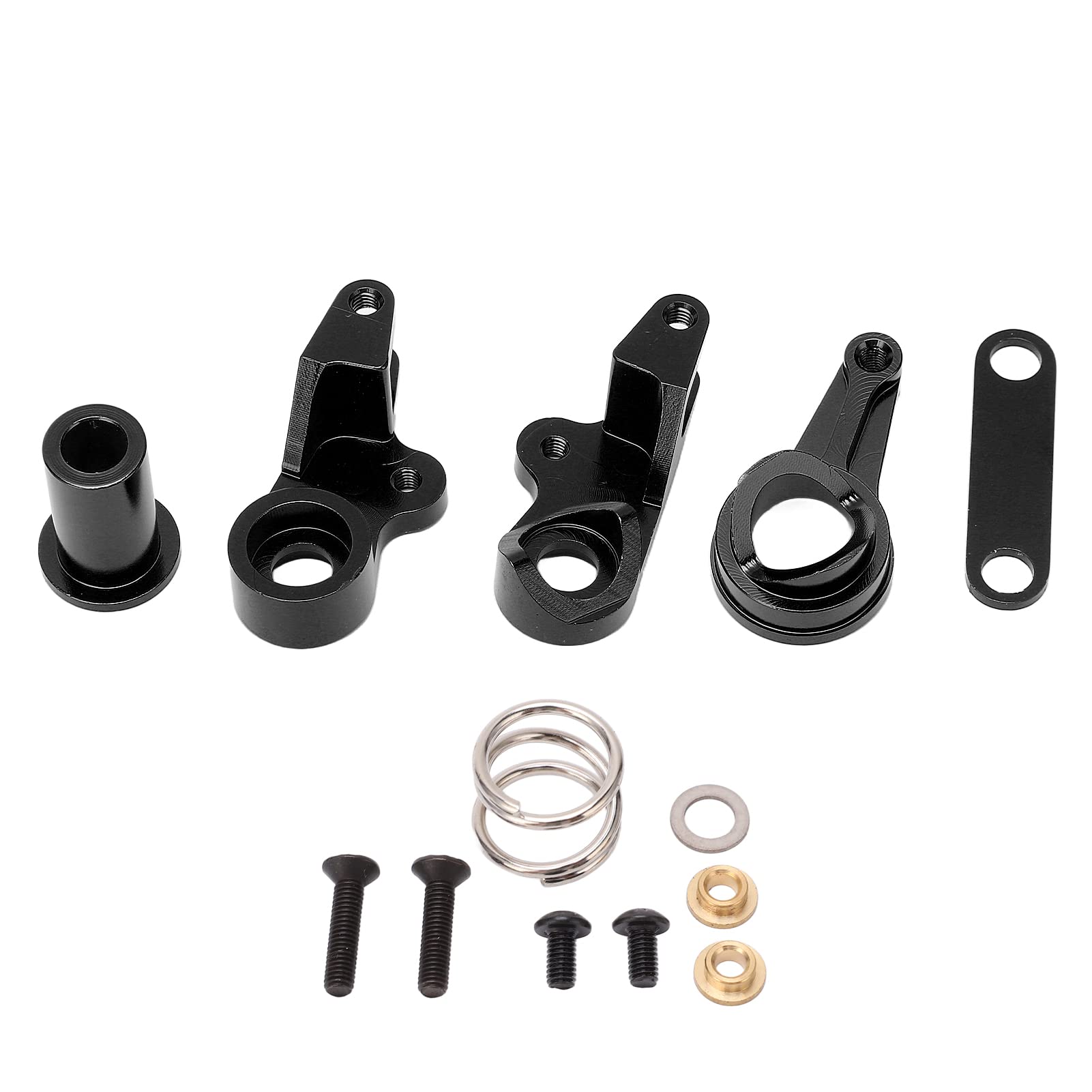Dilwe High Strength Metal RC Car Steering Group Kit - Upgrade Parts for RC Cars (Black) | Perfect for Off-Road Racing & RC Vehicle Performance Enhancement