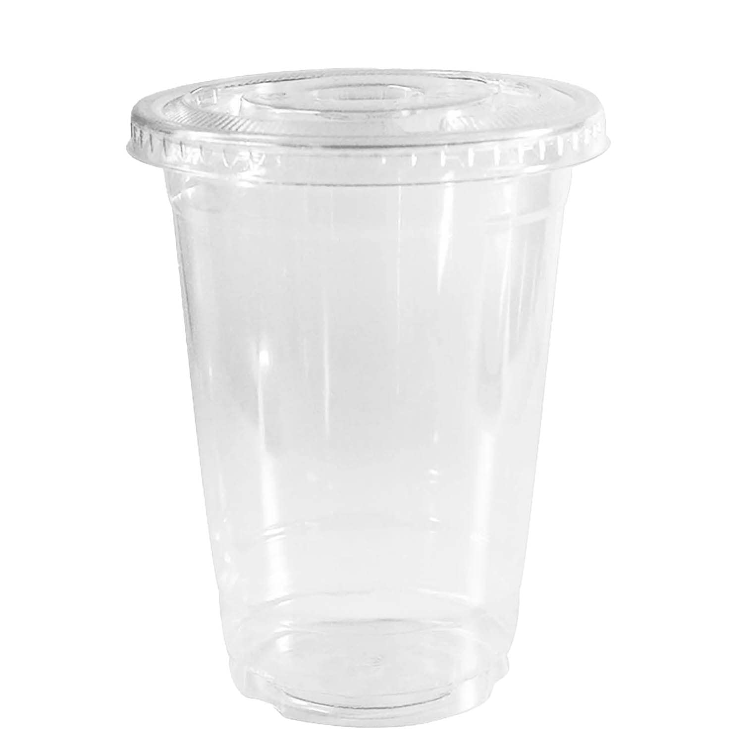 24 oz Clear Plastic Disposable Cups with Lids - 600 Pack Iced Coffee & Smoothie Cups | Ideal for Cold Drinks, Juice, Soda, Cocktails | Perfect for Coffee Shops, Parties, Events & Takeout