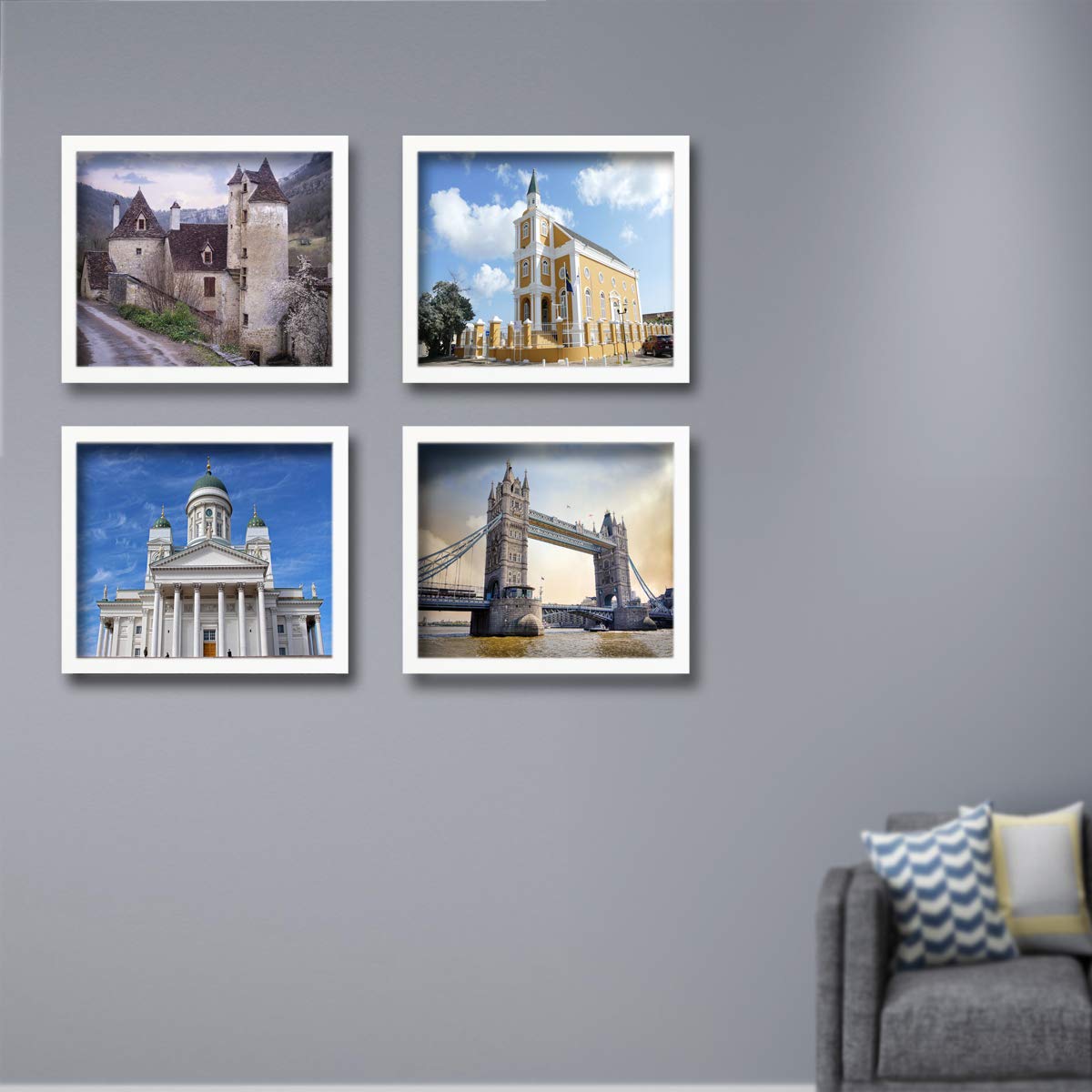 16x20 White Solid Wood Picture Frame with 12x16 Mat - Perfect for Wall Decor, Posters, Photos, and Artwork Display in Living Room, Bedroom, or Office