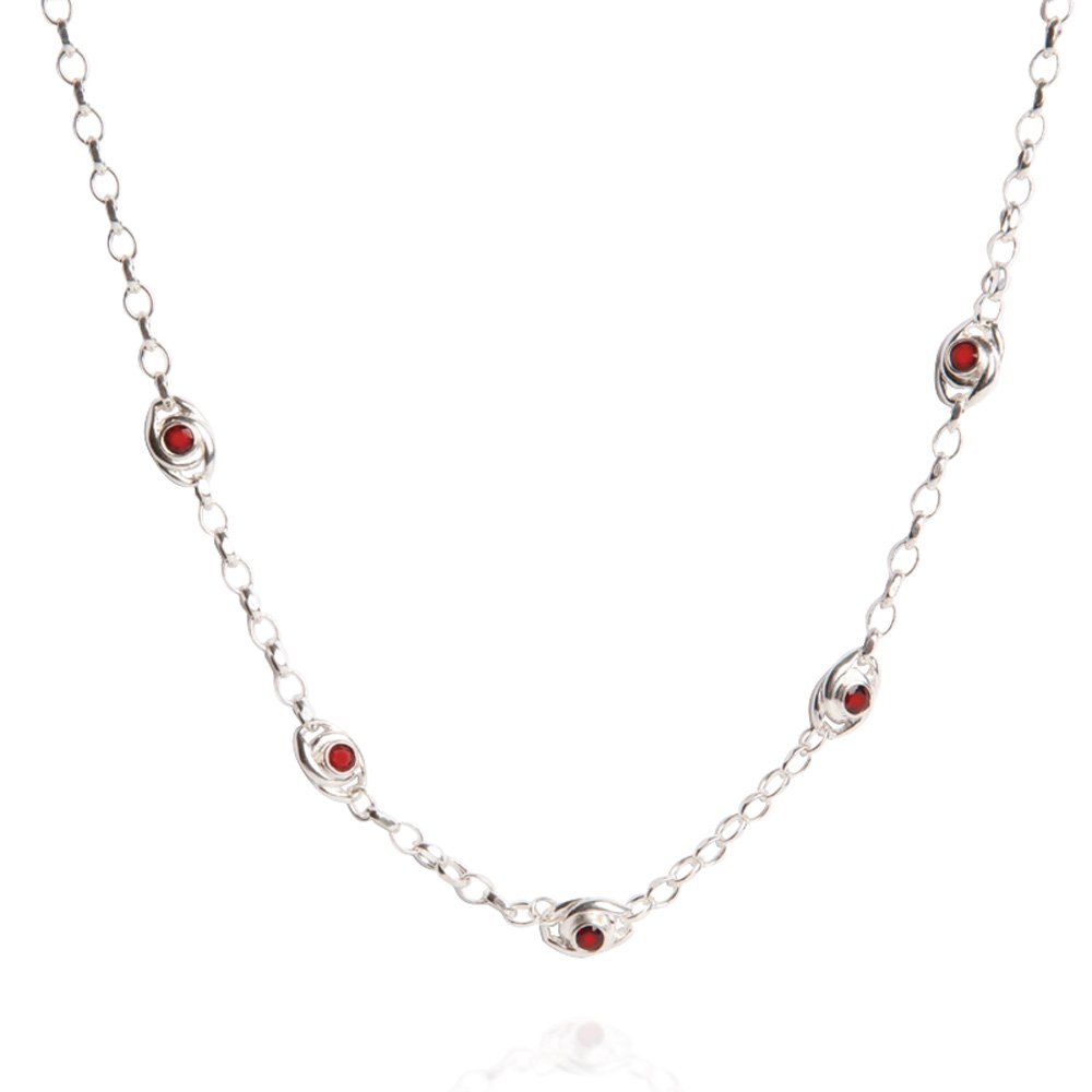 925 Sterling Silver Garnet Necklace for Women - Elegant Gift for Her, Mom, Daughter, Girlfriend & Partner | Perfect for Anniversaries, Birthdays & Valentine's Day