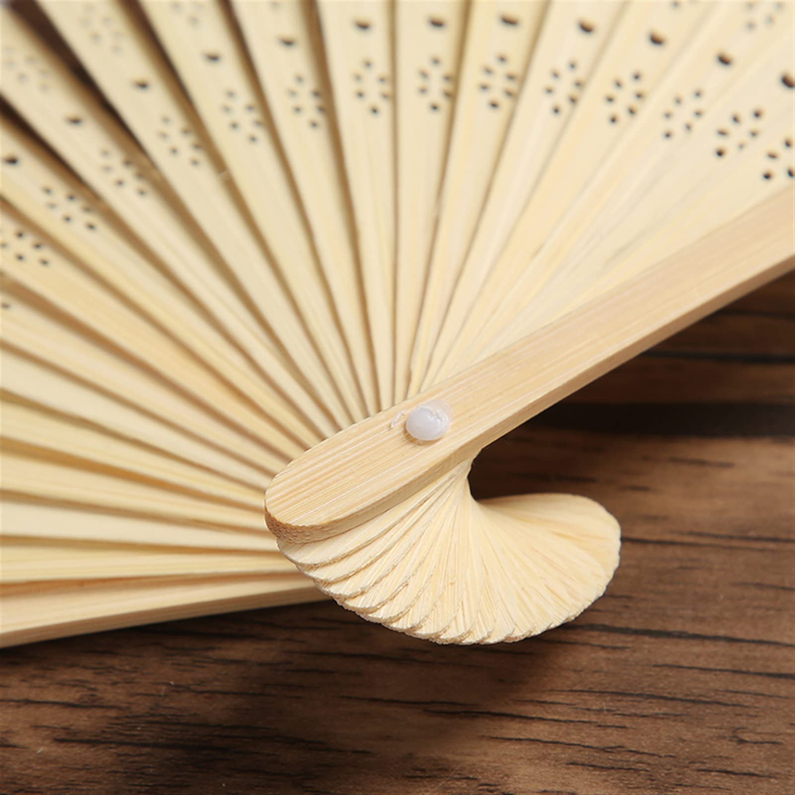 Chinese Style Folding Hand Fan - Beautiful Plum Blossom Printed Bamboo Handheld Fan with Tassel, 8.3 Inch Elegant Home Decor & Wedding Accessory | Perfect for Asian Weddings, Tea Ceremonies, Home Decoration and Summer Cooling