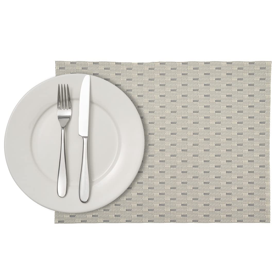 Restaurantware Speculo 16x12 Inch Woven Vinyl Placemats Set of 6 - Stain-Resistant, Easy Clean Rectangle Table Mats for Dining Room, Kitchen, Restaurant & Home Decor | Perfect for Everyday Meals, Dinner Parties & Holiday Gatherings