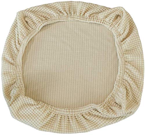 Yikko Elastic Stretch Dining Room Chair Covers - Super Fit Anti-Dust Spandex Slipcovers (15-20 Inch Seat Size) | Washable & Removable Kitchen Chair Protector for Home, Office & Restaurant Use (Beige)