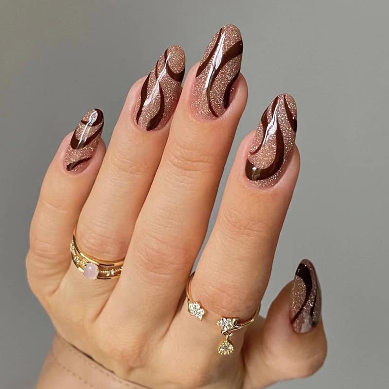 12.glitter brown stripes