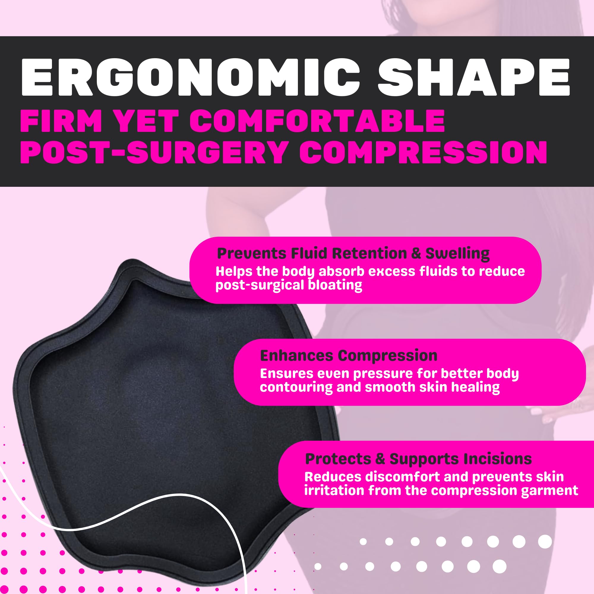 Post Surgery BBL Pillow for Butt - Comfortable Booty Pillow After Brazilian Butt Lift Surgery, Post-Surgery Supplies Kit with Butt-Shaped Cushion - Perfect for Sitting Comfort After BBL Surgery, Travel & Recovery