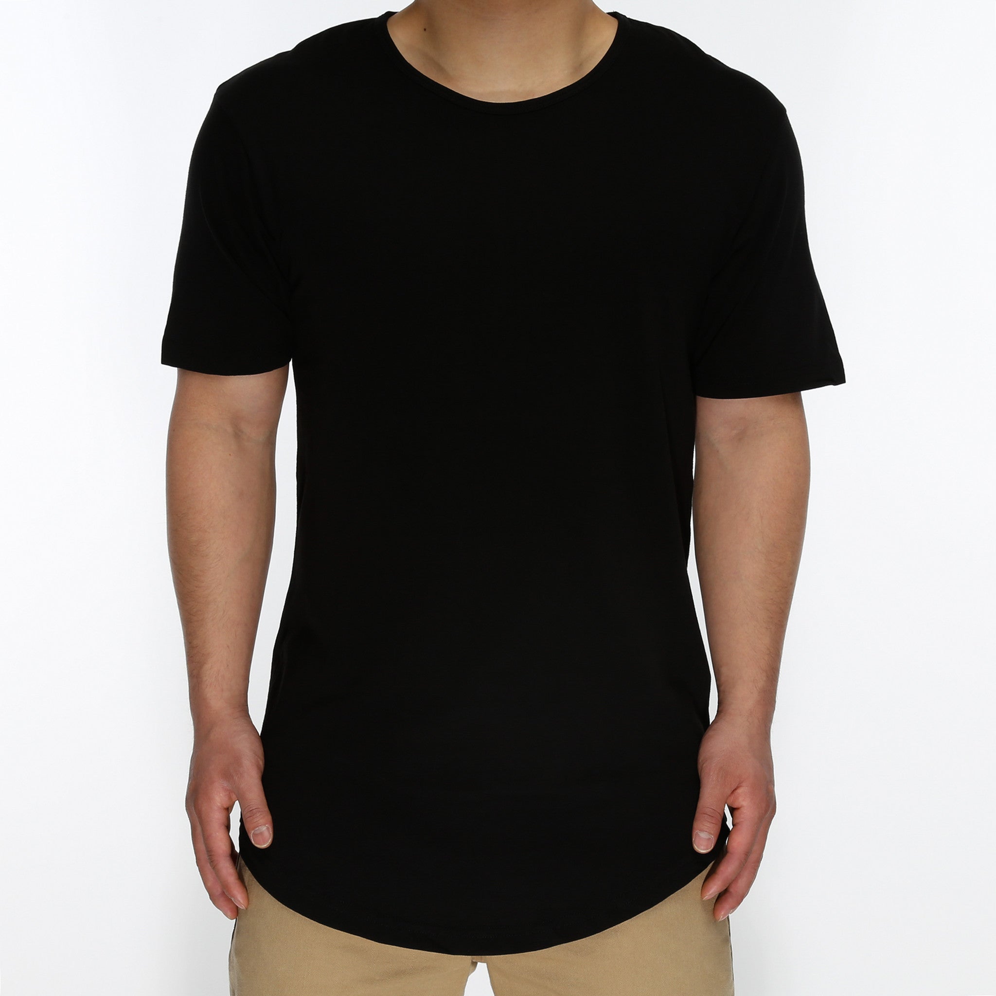 New Star Drop Tail Tee - Stylish Asymmetrical Black T-Shirt for Women | Trendy Casual Wear for Outings & Street Fashion