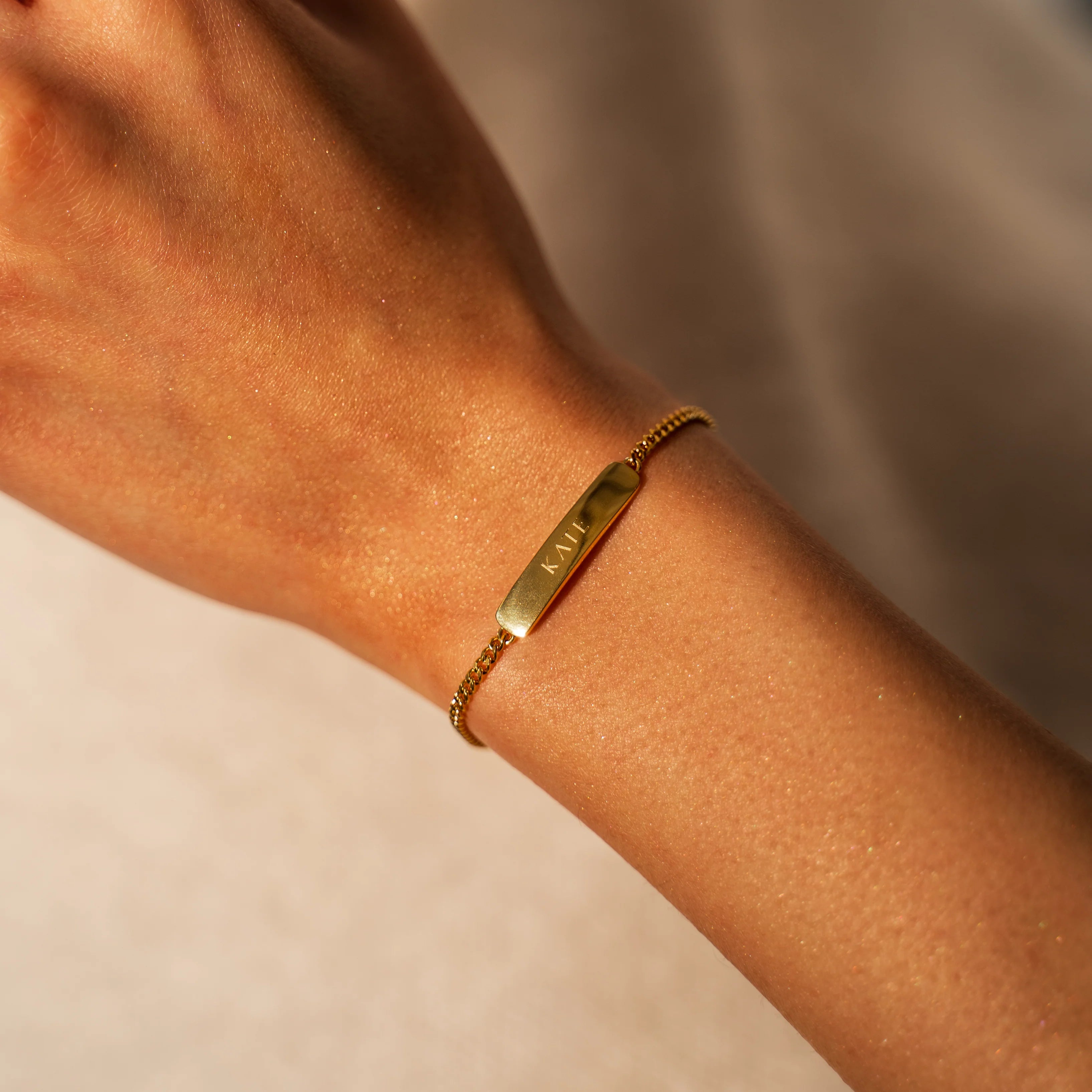 Personalized Engraved Bracelet & Duo Layered Hoop Earrings Set in Gold - Perfect Gift for Anniversary, Birthday & Valentine's Day