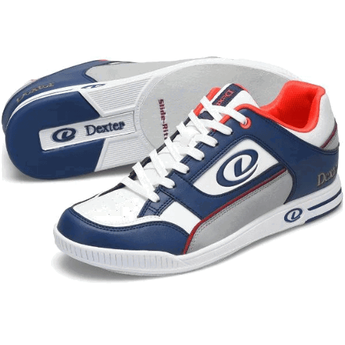 Dexter Men's Royal Navy White Grey Bowling Shoes - Non-Slip Comfort for League Play & Casual Bowling
