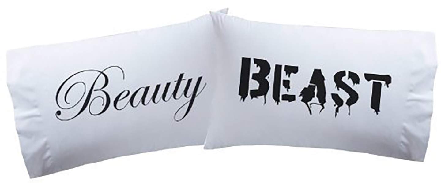 MK Beauty & The Beast Super Soft Pillowcases - Romantic Valentine's Day Gifts for Couples, Cute Home Decor Idea | Perfect for Bedroom, Anniversary Presents & Disney Fans