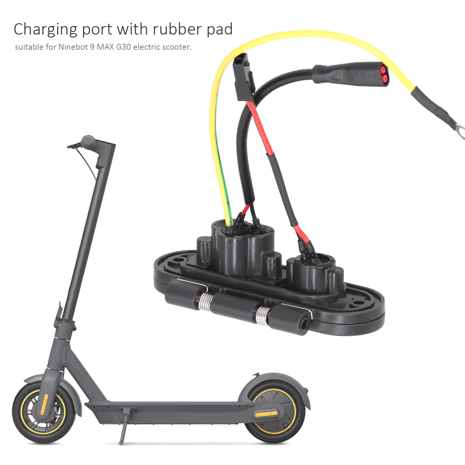 Dilwe Electric Scooter Charging Port Base Assembly - Dustproof Plug Replacement for Ninebot MAX G30 - Compatible with Ninebot 9 MAX G30 Electric Scooter - Perfect for Commuting & Urban Travel Accessories