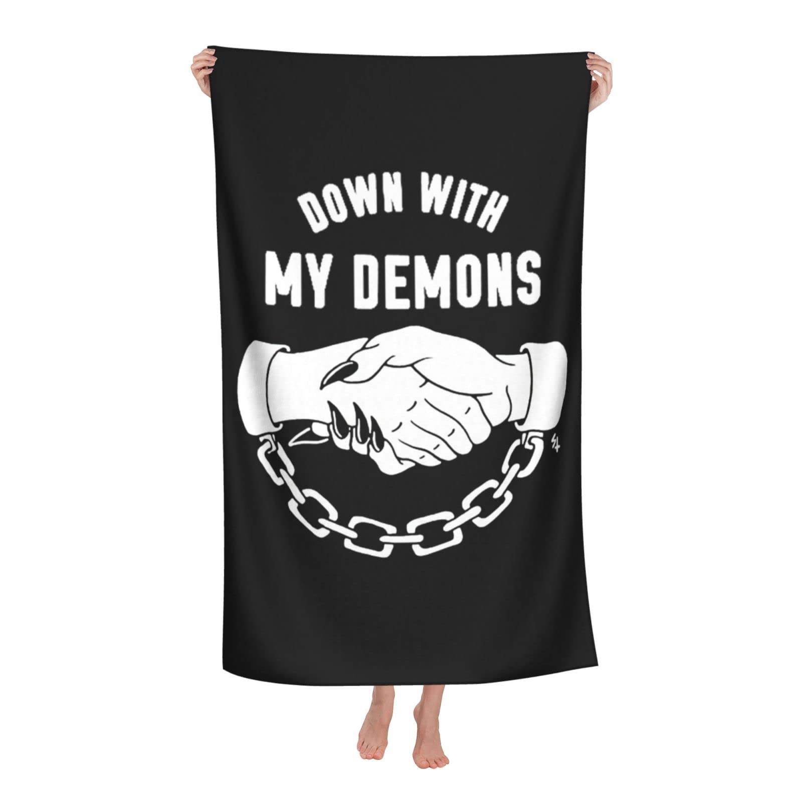 Sketchy Tank Demons Beach Towels - Ultra Soft Microfiber Travel Towel, Quick Dry Absorbent Bath Towel for Women & Men - Perfect for Beach, Pool, Gym & Travel