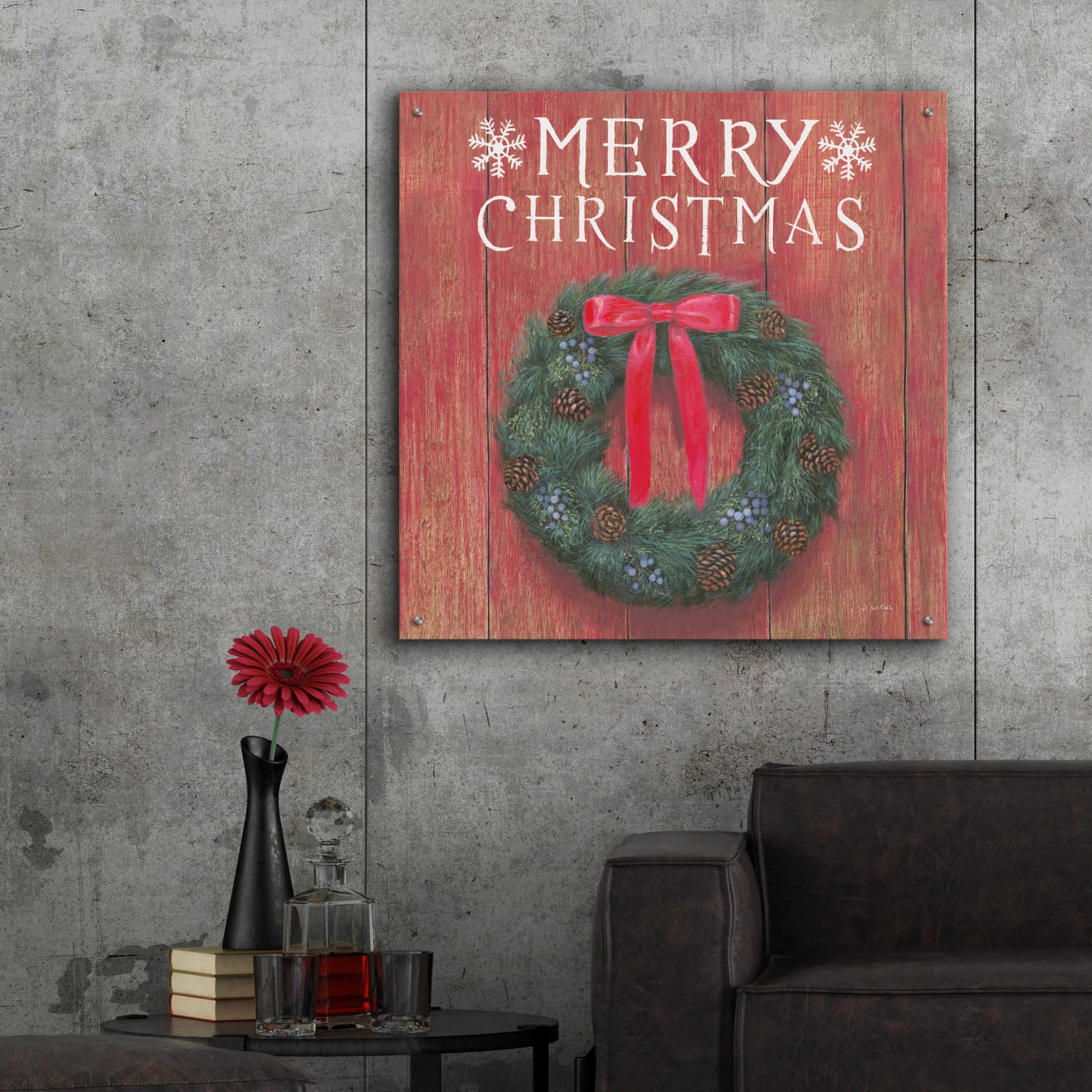 Epic Art 'Christmas Affinity VII' by James Wiens - 36x36 Inch Acrylic Glass Wall Art for Holiday Home Decor - Perfect for Living Room, Bedroom & Office