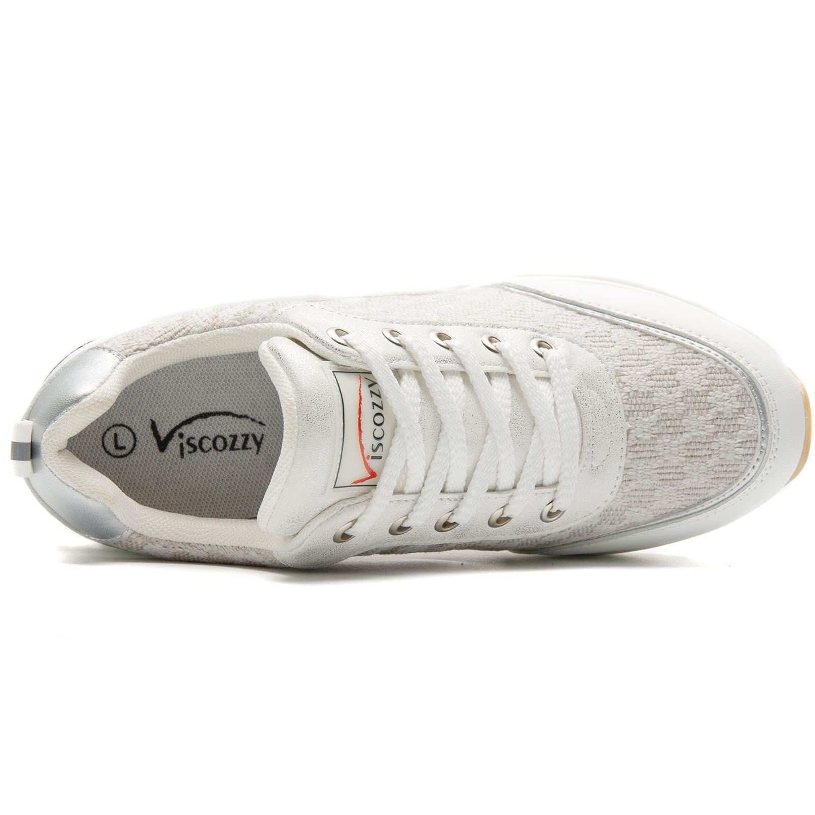 Viscozzy Women's Comfortable Wedge Sneakers with High Heel - Stylish Casual Shoes for Work, Walking & Everyday Wear