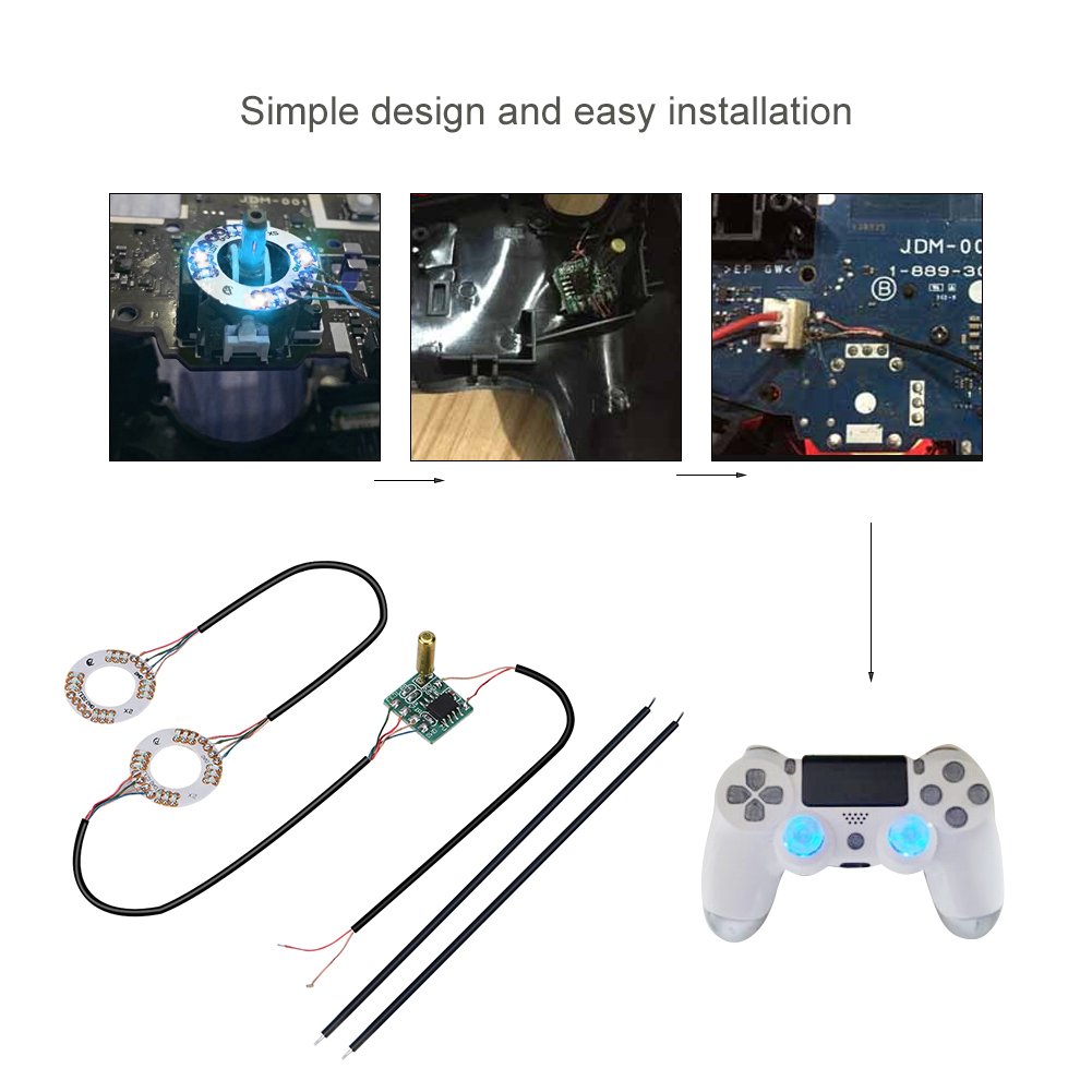 7 Color LED Joystick Light Mod - Analog Thumb Sticks for Xbox One Controller | Gaming Accessories for Enhanced Night Play & Customization