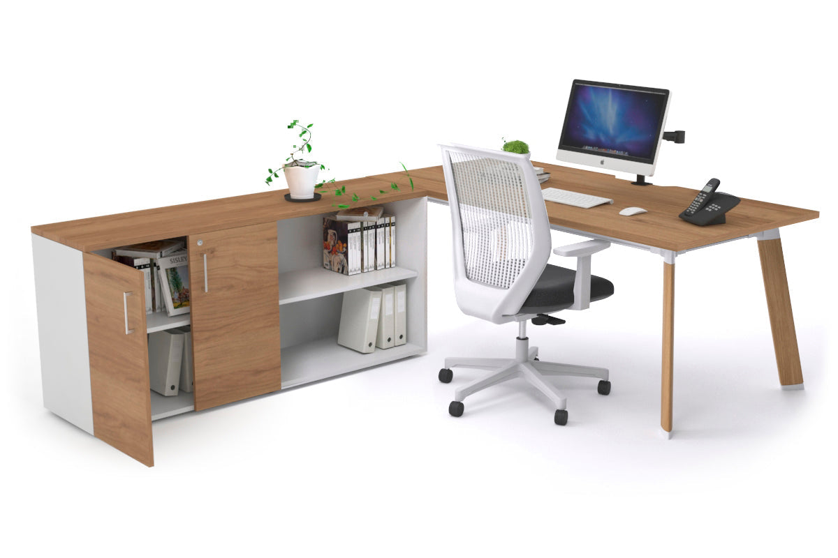 Switch Executive Setting With Uniform Spine Wood Imprint Frame [1600L x 800W with Cable Scallop] - Perfect for Office Desks, Conference Rooms & Home Workstations