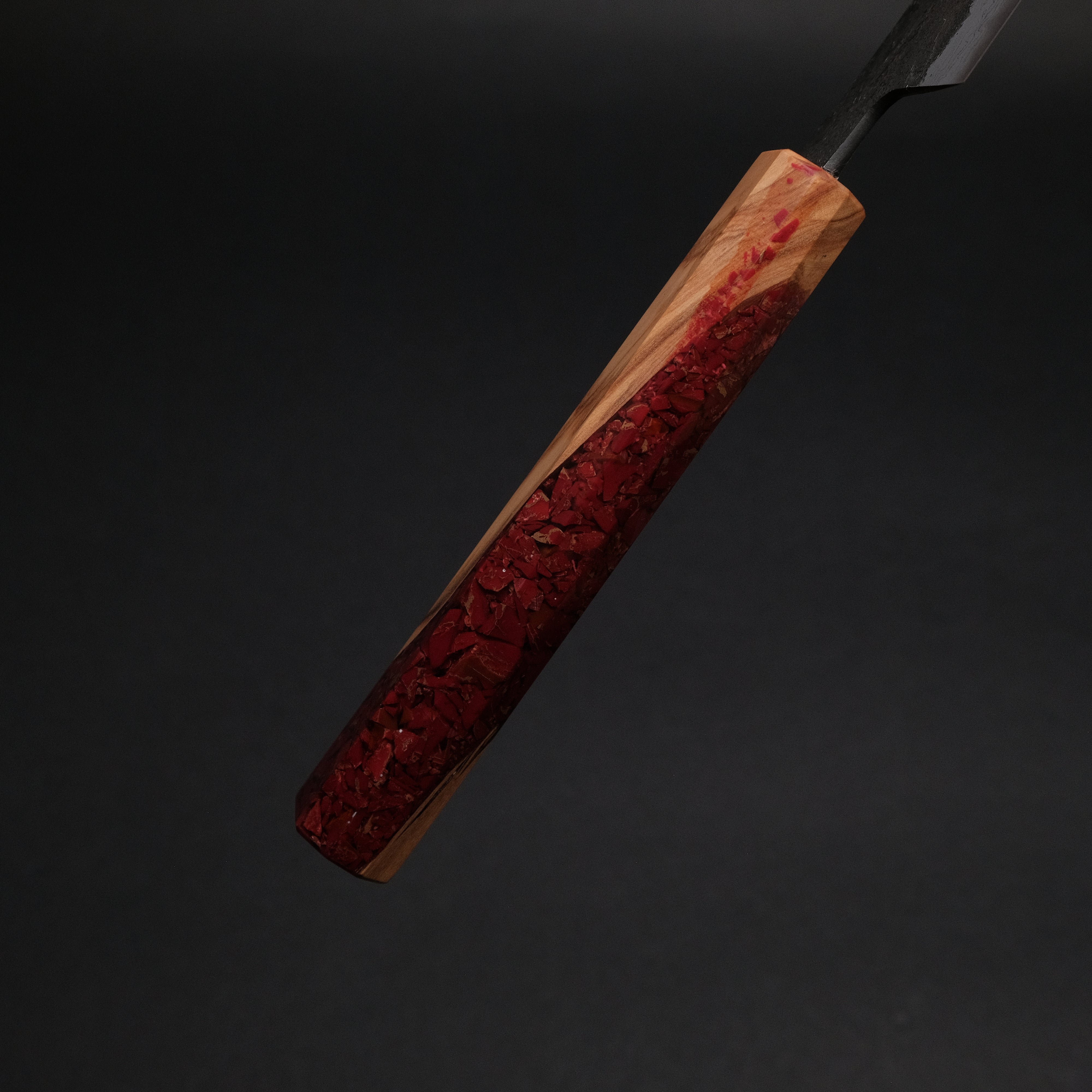 Premium Ajikataya White #2 Nashiji Damascus Gyuto 240mm Japanese Chef Knife with Olive/TQPRV Handle (#43) - Perfect for Sushi, Meat Slicing & Professional Kitchen Use