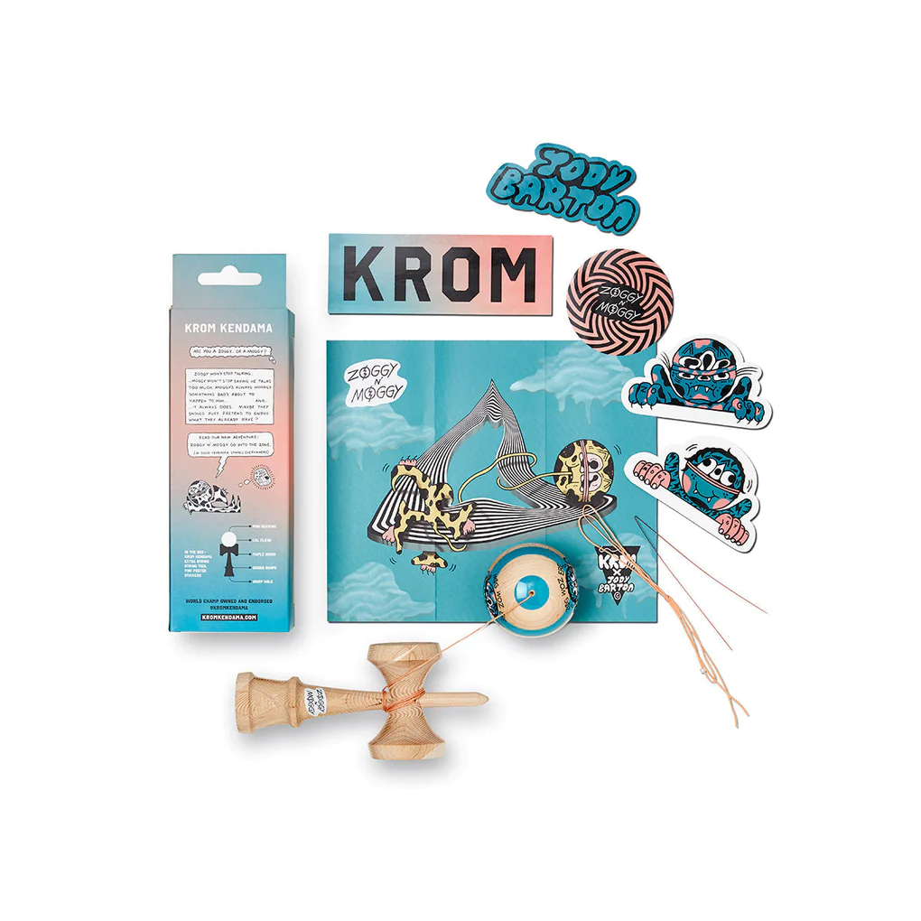 Krom Zoggy n' Moggy Kendama - Premium Wooden Skill Toy for Kids & Adults - Perfect for Stress Relief, Hand-Eye Coordination & Outdoor Play