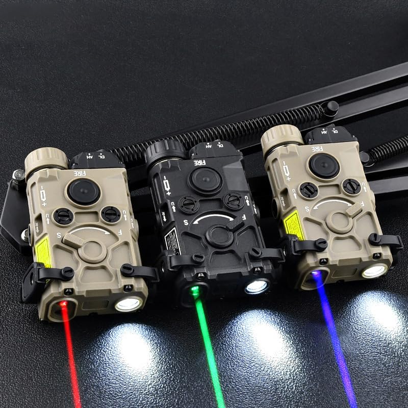 Tactical OG Box Laser Sight with Strobe, Momentary & Constant Modes - White Flashlight + Red/Green/Blue/IR Laser - Includes Pressure Switch for 20mm Rail (Black, Blue Laser) - Perfect for Hunting, Airsoft & Tactical Training